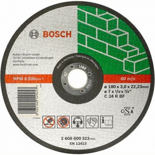 Круг Bosch отрезной для камня 180x3x22,2