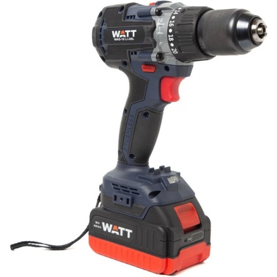 1.018.090.00 Аккумуляторная дрель-шуруповерт WATT WAS-18 Li-2BL (1x4.0 Ah) Крутящий момент 50/90 Нм- фото3