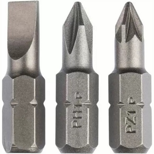 Набор из 3 бит Bosch Standard (HEX, PH, PZ) S1,0x5,5; PH1; PZ1; 25 mm [2609255974]