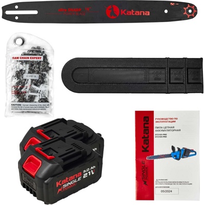 ПИЛА ЦЕПНАЯ АККУМУЛЯТОРНАЯ KATANA DT2103-PRO(БЕСЩЕТ, 42V, 2X3AH, 40СМ, 0,375
