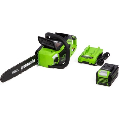 Цепная пила аккумуляторная Greenworks 40V GD40CS18K4 (с 1хАКБ 4Ач и ЗУ) 40 см- фото2