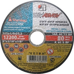 Круг отрезной 125х1.6x22.2 мм для металла LUGAABRASIV (цена за 1шт. в упаковке 25шт)