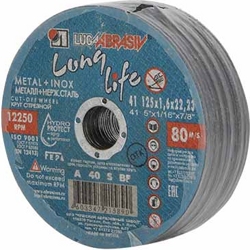 Круг отрезной 125х1.6x22.2 мм для металла Long Life LUGAABRASIV (цена за 1шт. в упаковке 25шт.)