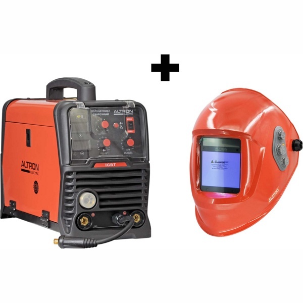 Полуавтомат сварочный ALTRON MIG/MMA-9000PRO-3 + Сварочная маска ALTRON electric Thor 8000 PRO red
