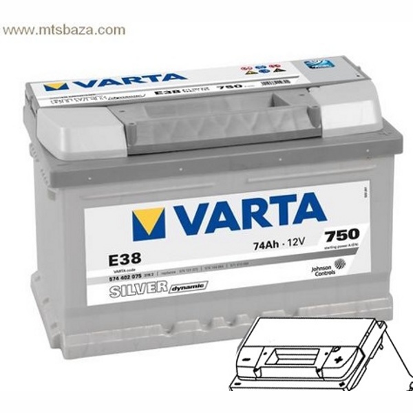 Varta SILVER Dynamic E38 574402075 (74Ah) 750A Автомобильный аккумулятор