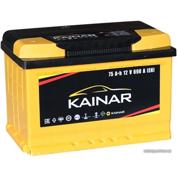Kainar 75 Ah R+ (690A, 278*175*190) Автомобильный аккумулятор - фото