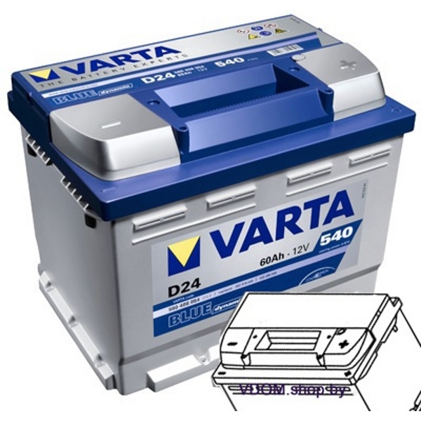 Varta BLUE Dynamic D24 560408054 (60Ah) 540A Автомобильный аккумулятор