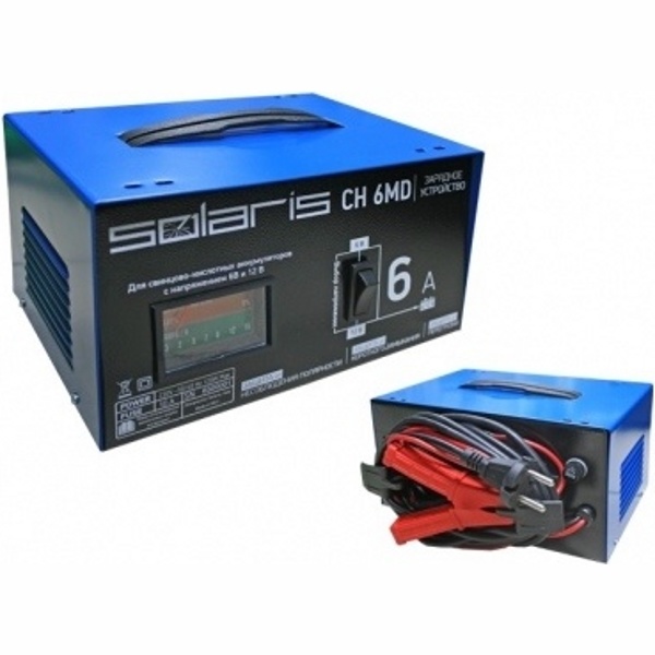 Зарядное устройство для автомобильных аккумуляторов Solaris CH 6MD (6В/12В, 6А) - фото
