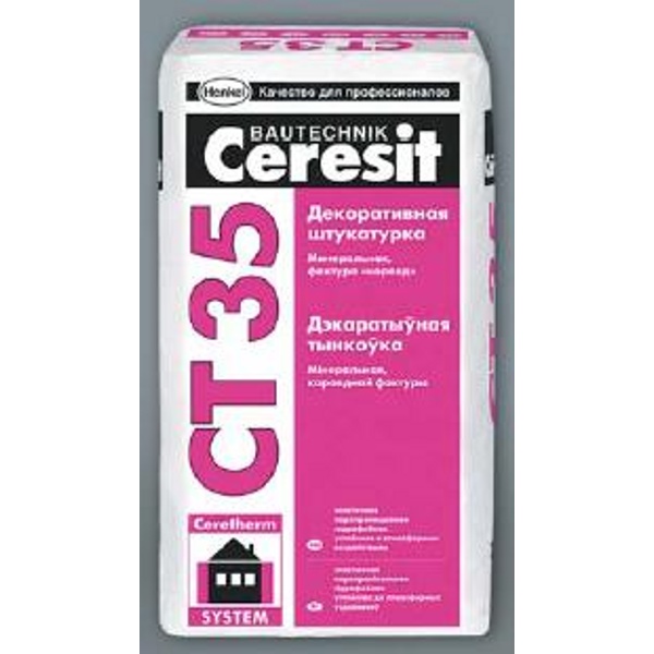 Штукатурка декоративная Ceresit CT35 короед 2.5мм белая (25кг)
