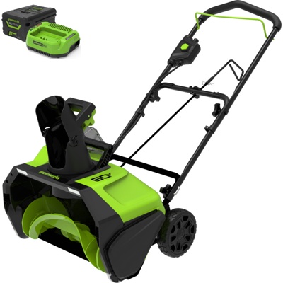 Снегоуборщик аккумуляторный Greenworks 60V (1хАКБ 5Ач и ЗУ) 51 см (арт.2602907UG)- фото