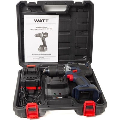 1.018.090.00 Аккумуляторная дрель-шуруповерт WATT WAS-18 Li-2BL (1x4.0 Ah) Крутящий момент 50/90 Нм- фото6