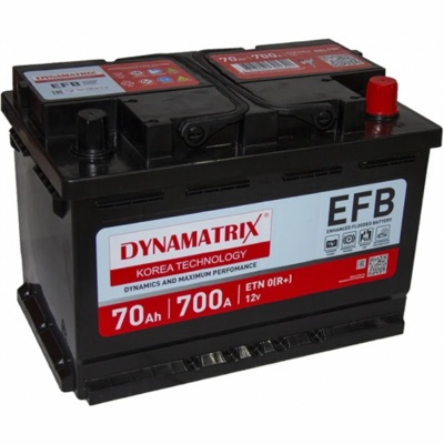 Автомобильный аккумулятор DYNAMATRIX-KOREA EFB DEL700 (70 A/H), 700A R+