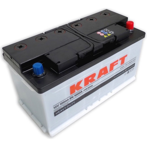Автомобильный аккумулятор KRAFT 100 R (1000A, 354*175*190) - фото