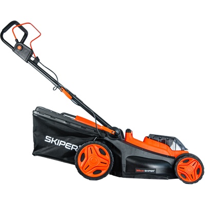 ГАЗОНОКОСИЛКА АККУМУЛЯТОРНАЯ SKIPER KW380 (38СМ, БЕСЩЁТ.ДВИГ, МУЛЬЧИРОВАНИЕ, 2АКК*21В*4А/Ч) АРТИКУЛ: SKW380.00- фото4