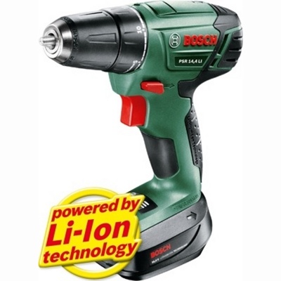 Bosch PSR 14,4 LI ( 0.603.954.309)  Аккумуляторная дрель-шуруповёрт (1 ак. 1.5 Ah) + набор оснастки из 39 предметов 