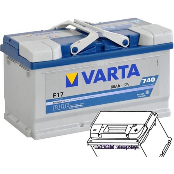 Varta BLUE Dynamic F17 580406074 (80Ah) 740A Автомобильный аккумулятор