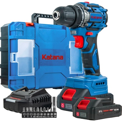 ДРЕЛЬ-ШУРУПОВЕРТ АККУМУЛЯТОРНЫЙ KATANA CD3501 (21В,БЕСЩЕТОЧН.,2АКК,2А/Ч,LI-ION,10БИТ,КЕЙС) АРТИКУЛ: KCD3501.00- фото