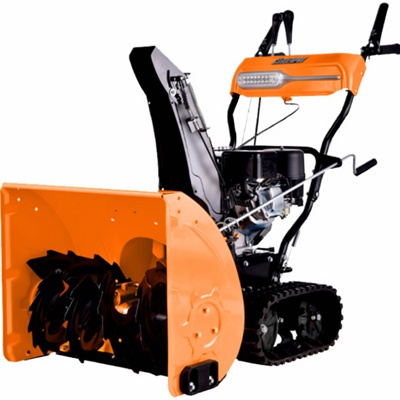 Снегоуборщик бензиновый MAXPILER MST-5250B , 13 л.с., бак 3,6 л, запуск от сети 220 В, шир.захв. 61см, выс.захв. 51см, фара, обогрев рук, двигатель LONCIN, безвоздушное колесо.- фото