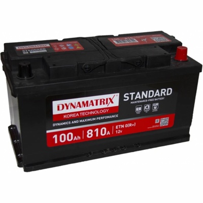 Автомобильный аккумулятор DYNAMATRIX-KOREA STANDARD DEA1000 (100 A/H), 810A R+