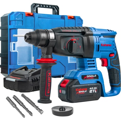 ПЕРФОРАТОР АККУМУЛЯТОРНЫЙ KATANA RH6501 (21В,1*4АЧ, БЕСЩЕТОЧНЫЙ.,2,6 ДЖ,3 РЕЖИМА,SDS+,3 СВЕРЛА,КЕЙС) АРТИКУЛ: KRH6501.00- фото