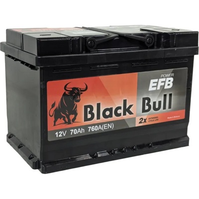 Аккумулятор автомобильный BLACK BULL EFB 70 R (760A, 278*175*190)- фото