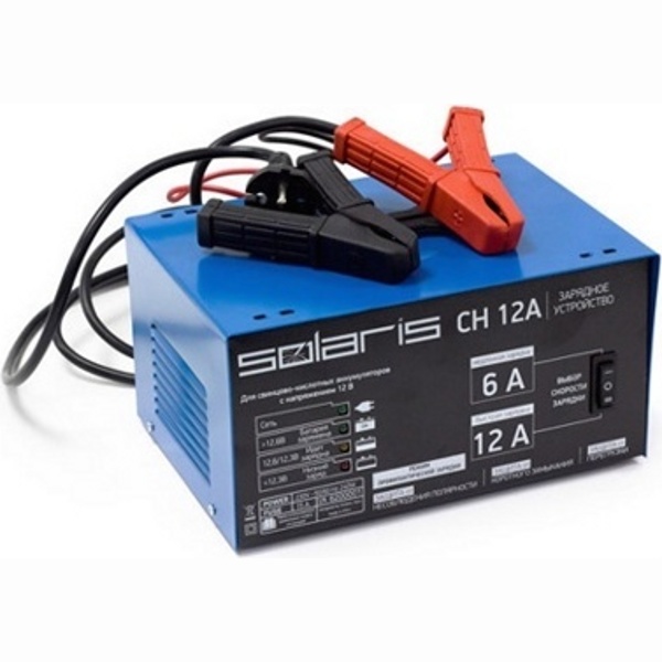 Зарядное устройство для автомобильных аккумуляторов Solaris CH 12A (12В, 12А, автоматич.)