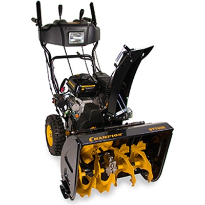Снегоотбрасыватель CHAMPION ST762E 6,5 л.с., 61см.,6F/2R, колеса,3.6л., эл.стартер, фара- фото