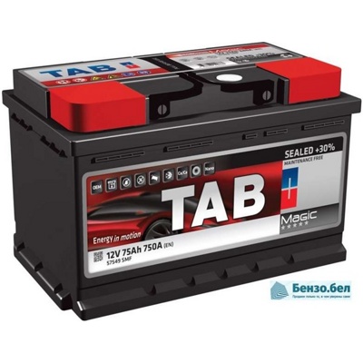 Автомобильный аккумулятор Tab Magic 75 R (750A, 278*175*190)