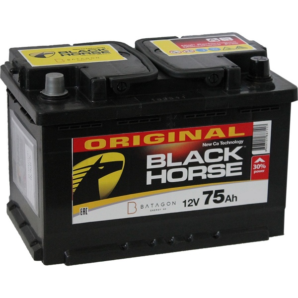 Автомобильный аккумулятор Black Horse 75 R (680A, 278*175*190)