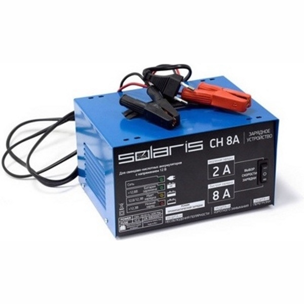 Зарядное устройство для автомобильных аккумуляторов Solaris CH 8А (12В, 8А, автоматич.)
