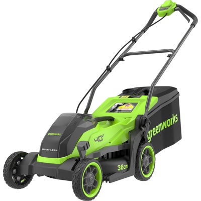 Газонокосилка аккумуляторная Greenworks 40V GD40LM361 (1хАКБ 4Ач и ЗУ) 36 см б/щ Артикул: 2520807UB- фото