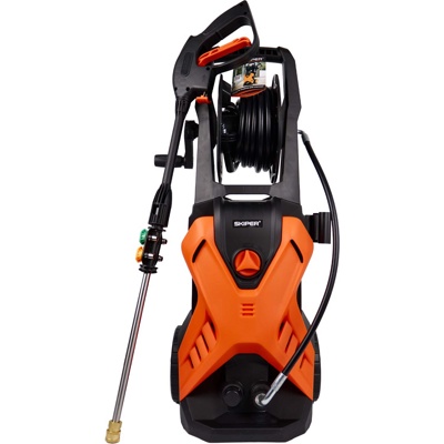 МОЙКА ВЫСОКОГО ДАВЛЕНИЯ SKIPER PM-180 (2400 ВТ, 180 БАР, 360 Л/Ч, ВСТР.ПЕНОГЕН, КАТУШКА, ГРЯЗ.ФРЕЗА) АРТИКУЛ: SPM180.00- фото