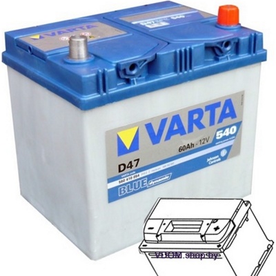 Varta BLUE Dynamic D47 560410054 (60Ah) 540A Автомобильный аккумулятор- фото