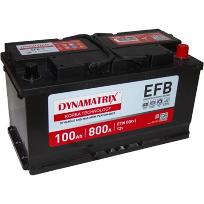 Автомобильный аккумулятор DYNAMATRIX-KOREA EFB DEL1000 (100 A/H), 800A R+