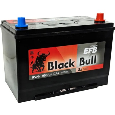 Аккумулятор автомобильный BLACK BULL Asia EFB 95 JR (950A, 302*172*200)