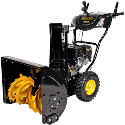 Снегоотбрасыватель CHAMPION ST662E, 6,5 л.с.,61см.,6F/2R колеса, бак 3,6л., эл.стартер, фары,обогрев рук- фото