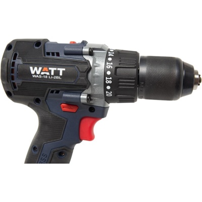 1.018.090.00 Аккумуляторная дрель-шуруповерт WATT WAS-18 Li-2BL (1x4.0 Ah) Крутящий момент 50/90 Нм- фото2