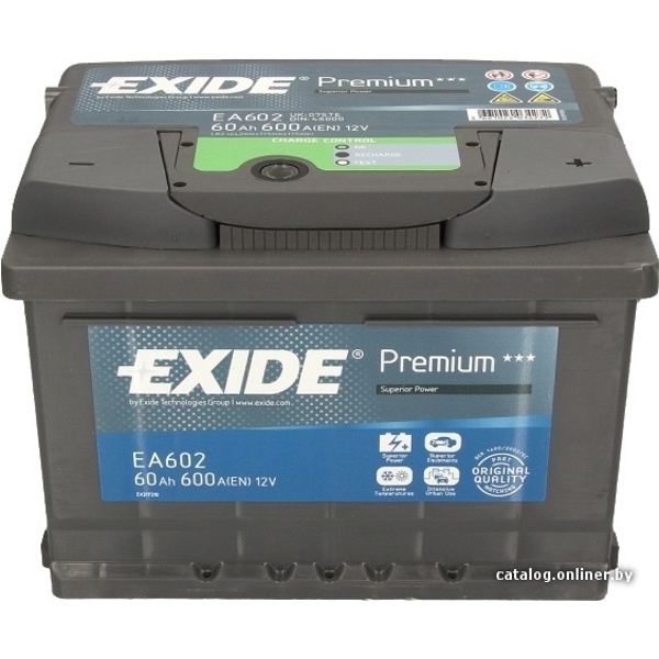 Exide Premium R+ (60Ah) 600A EA602 Аккумулятор автомобильный - фото