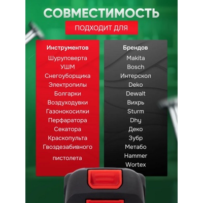 Аккумулятор сменный для электроинструмента, 21 В 4.0 Ah- фото3