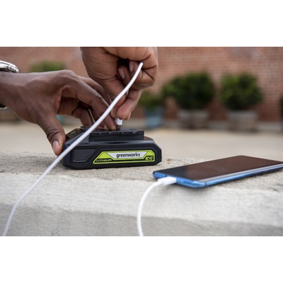 Аккумулятор Greenworks 24V 2Ач G24USB2 с USB разъемом- фото4