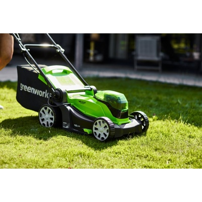 Газонокосилка аккумуляторная Greenworks 24V*2 G24X2LM41K2x (без АКБ и ЗУ) 41 см- фото3